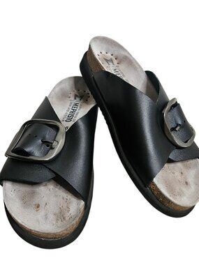 Mephisto Hariana Sandals Black 2800 Leather Womens SZ 38 / US 7.5 Comfort Buckle